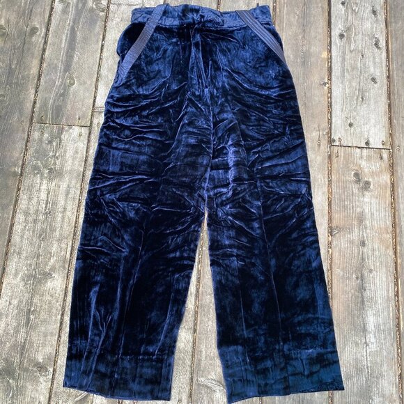 Vintage 90s Valentino Miss V Velour Silk Velvet Designer Pants Size 10 - Picture 1 of 12